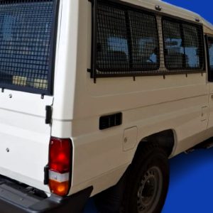 Toyota Landcruiser Troopy troop carrier security screens